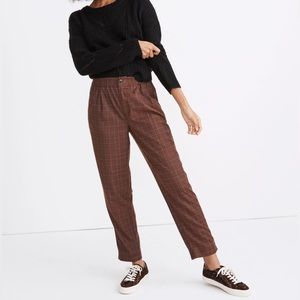 Madewell Plaid Flannel Track Pants Brown